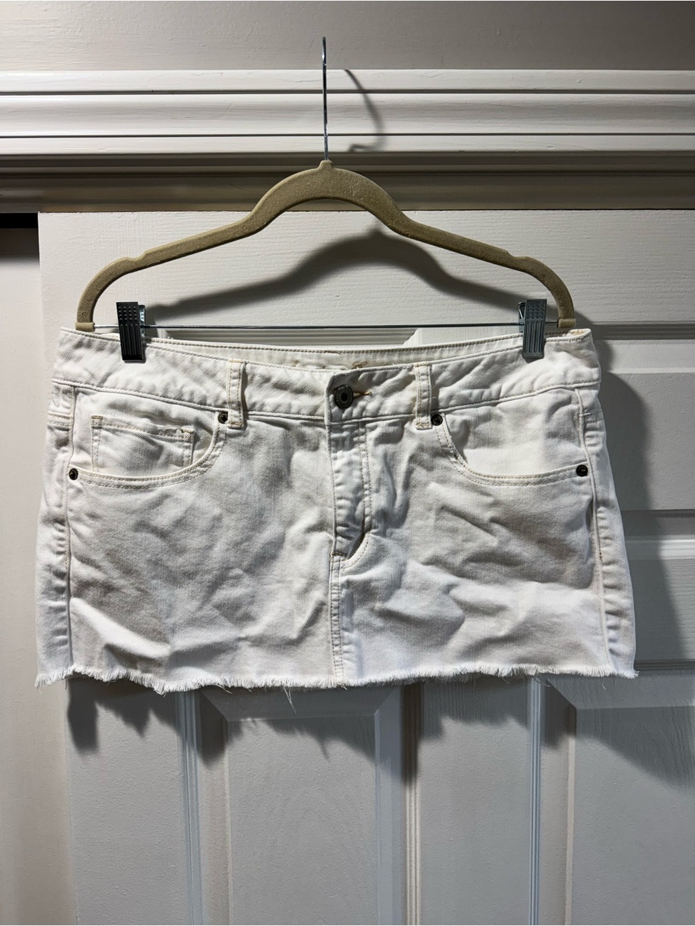 American Eagle white jean skirt 12